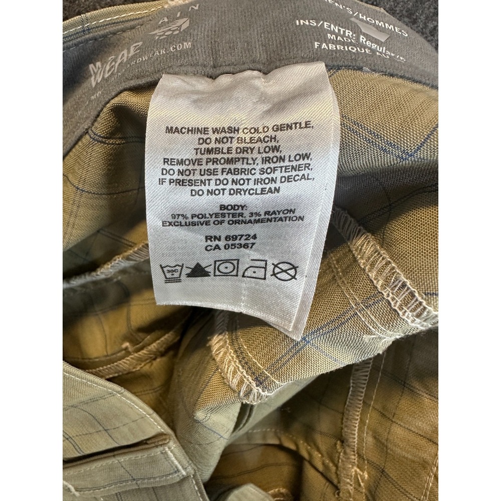 Mountain Hardwear Plaid Grid 13.5" Long Inseam Chino Shorts Beige Men's Size 36 - Picture 12 of 15